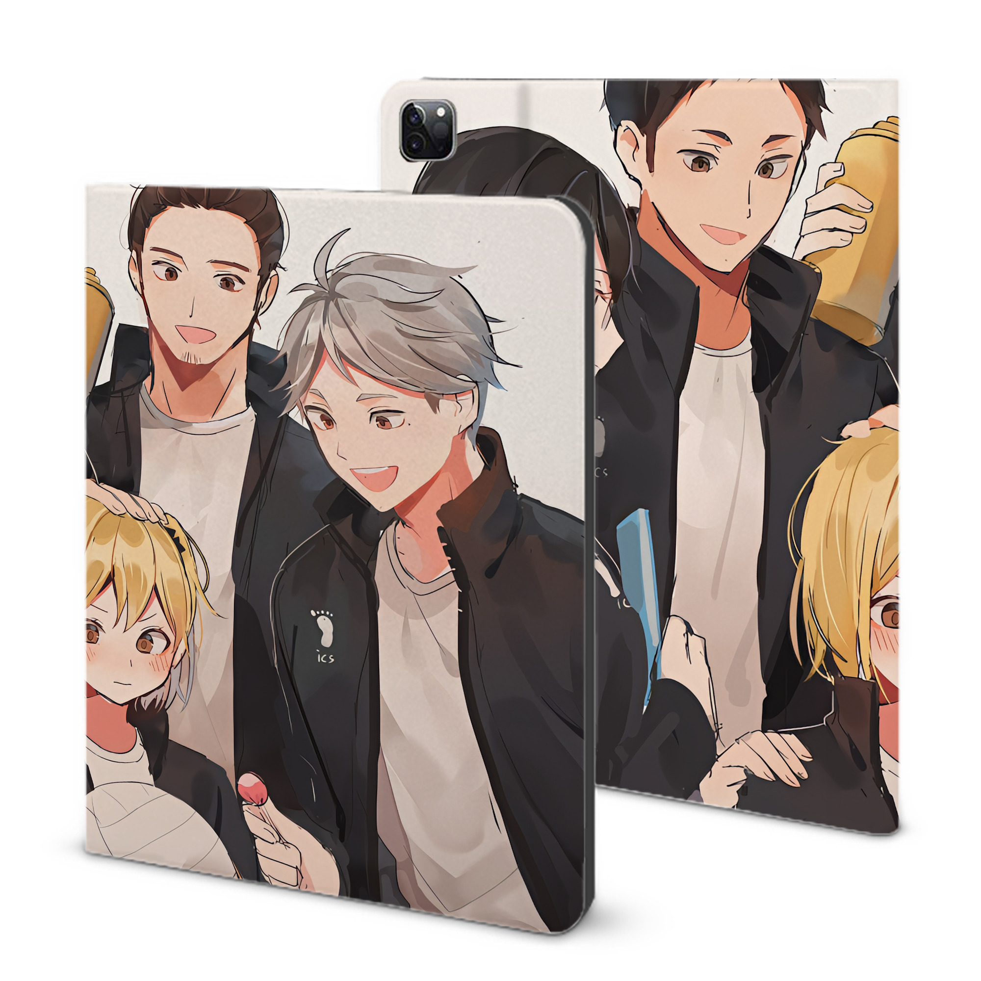 （画像用） ハイキュー!! Haikyu!! IPad ケース ブック型 PUレザー TPU 耐衝撃 軽量 薄型 ペン収納なし 全面保護 IPad 各モデル対応